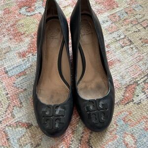 Tory Burch Black Leather Flats